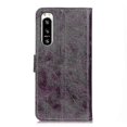 thumbnail image 3 of Funda de PU con textura de caballo loco retro para Sony Xperia 5 IV, color morado, 3 of 5