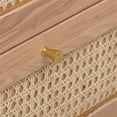 thumbnail image 6 of Maklaine Modern Contemporary Cane 6 Drawer Dresser in Brown Finish, 6 of 10