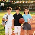 thumbnail image 2 of YOUYEDIAN Back To School Kids Polo Shirts Fashion Solid Color Breathable Comfy Sport Short Sleeve School Uniform Versatile Lapel Collar Quick Dry T-shirts, 2 of 5