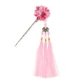thumbnail image 2 of Palillo del borla de la vendimia Macarena Flor Clásica China Hecha a Mano con Flecos rosado, 2 of 7
