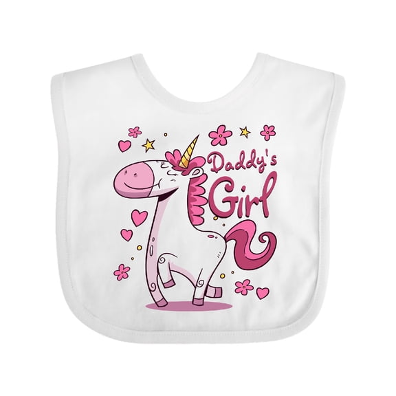 Inktastic Daddy's Girl Unicorn Girls Baby Bib