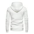 thumbnail image 4 of ZKCCNUK Men Casual Solid Pullover Lattice Hooded Big Pocket Round Neck Long Sleeve Blouse on, 4 of 9