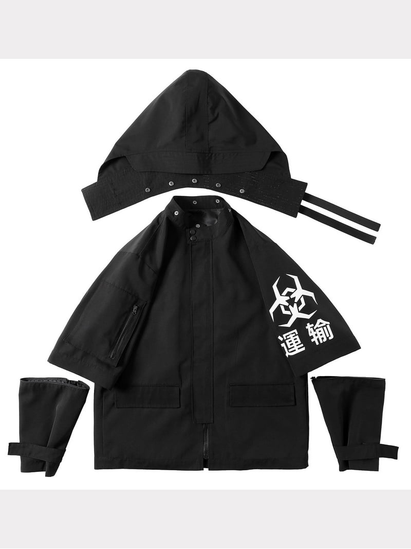Niepce Inc Japanese Streetwear Zip Up Hooded Black Men's