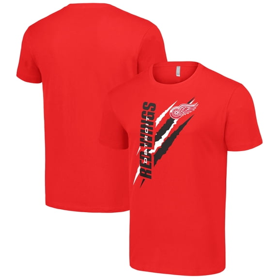 Men's Starter Red Detroit Red Wings Color Scratch T-Shirt