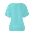 thumbnail image 4 of Womens Casual V Neck T Shirts Short Sleeve Loose Fit Summer Flowy Tops Tees, 4 of 5