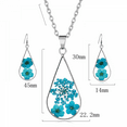 thumbnail image 2 of Collection d'Argent Sterling/argent sterling Recouvert d'Or en Relief Pendentif Boucles d'Oreilles Ensemble (Rose) S01, 2 of 4