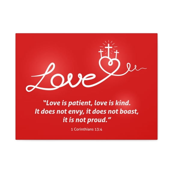 Scripture Walls  Love Is Patient 1 Corinthians 13:4 Bible Verse Canvas Christian Wall Art Ready To Hang Unframed