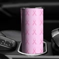 thumbnail image 3 of 20oz Pink Breast Cancer Skinny Tumblers Stainless Steel Tumbler with Lid and Straw,Vacuum Insulated Double Wall Travel Tumbler Cups with Cleaning Brush for Coffee,Tea, 3 of 6