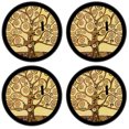 thumbnail image 2 of Silicone Non-Slip Drink Coasters with Removable Printed Absorbent Felt Pad - Set of 4 - Klimt: Tree of Life, 2 of 3