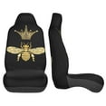 thumbnail image 4 of KAKALAD Golden Embroidery Patch Bee Crown Bee Car Seat Covers Set Vehicle Front Seats Protector 2 Pcs, 4 of 9