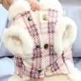 thumbnail image 2 of vnanda Soft Thick Pet Clothes Pet Clothes Eye-catching Fashion Plaid Print Pet Vest Soft Comfortable Warm Winter Cat Dog Coat for Cold Weather, 2 of 8
