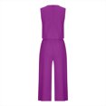 thumbnail image 4 of gakvbuo Jumpsuits For Women Summer Dressy 2 Piece Vacation Outfits Round Neck Crop Basic Top Cropped Wide Leg Pants Set Jumpsuits, 4 of 6