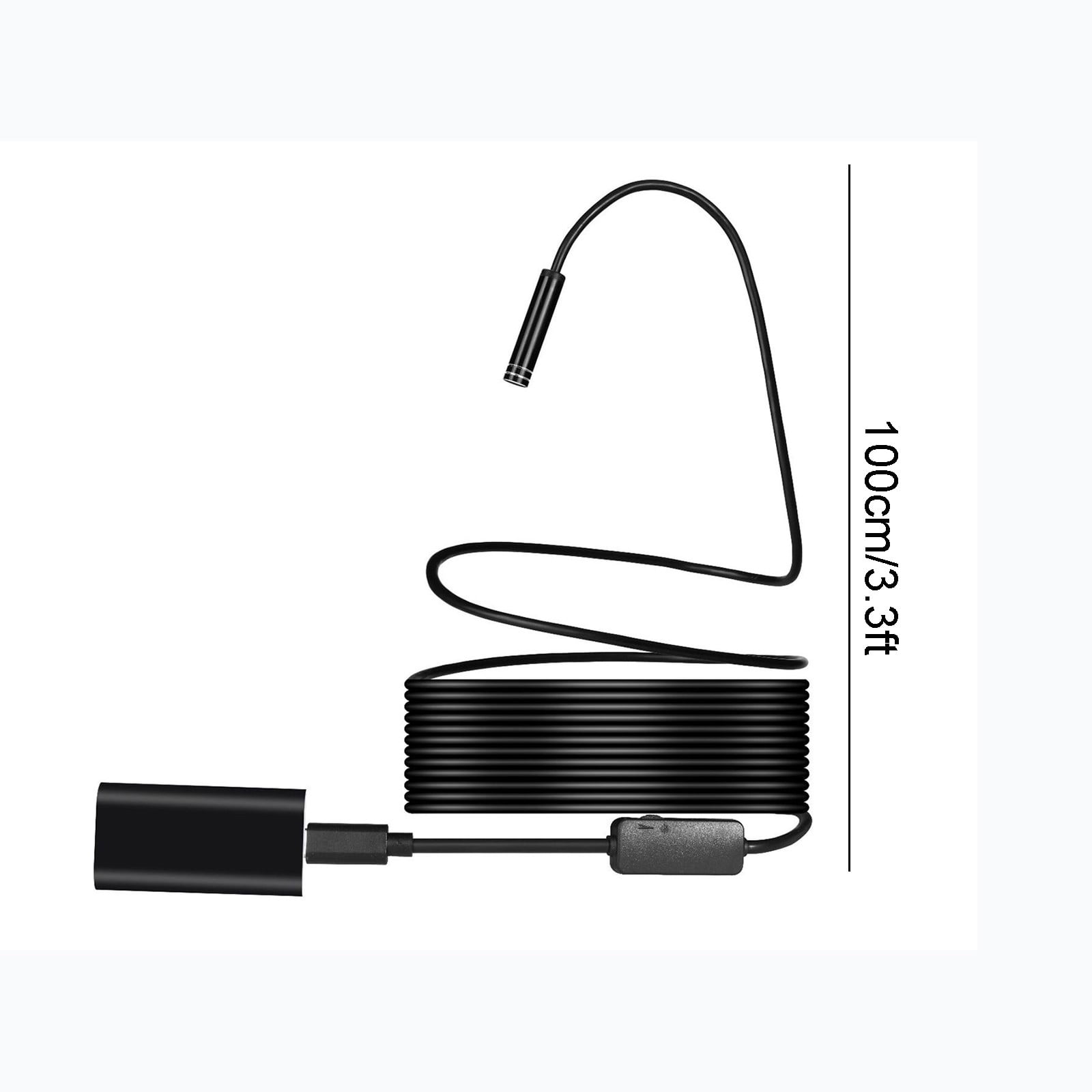Endoscope Camera with Light for iPhone and Android, 3.3ft Semi-Rigid Snake Camera, 1200P Borescope with 8 Adjustable LED Lights, 8mm Diameter IP68 Waterproof Endoscope
