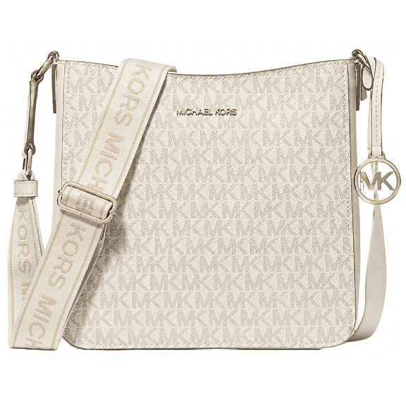 Michael Kors Women's Jet Set Travel Small Signature Logo Messenger Bag (Cream) 35S5GTVC1B