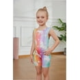 thumbnail image 3 of Gymnastics Leotards for Girls Rainbow Unicorn Toddlers Kids Tumbling Outfit Dance Unitard Biketards with Shorts, 3 of 6