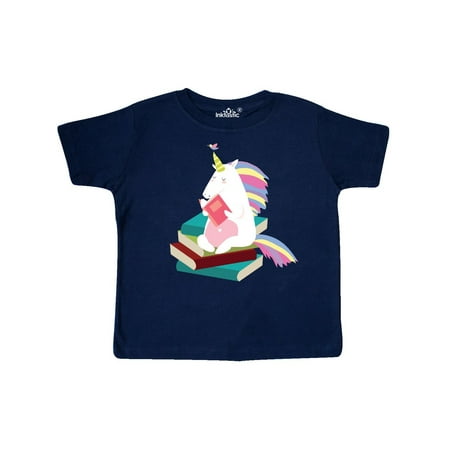 

Inktastic Reading Unicorn Book Lover Gift Gift Toddler Boy or Toddler Girl T-Shirt