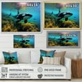 thumbnail image 4 of Designart "Blue Black Marine Animals Majestic Orcas" Marine Animals Floater Framed Wall Art Print, 4 of 7