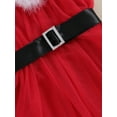 thumbnail image 6 of Bslissey Kids Baby Girls Christmas Dress 9M-4T Sleeveless Contrast Color Halter Neck Mesh Tulle A-line Dress Toddler Casual Princess Dress with Belt for Party, 6 of 7