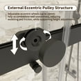thumbnail image 3 of 44-48" W x 74" H Frameless Shower Door, Double Sliding Door with 5/16" SGCC Tempered Clear Glass, Soft-Closing, Matte Black, 3 of 12