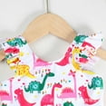 thumbnail image 5 of LNMQLPDBS Girls One Piece Swimsuits Cartoon Dinosaur Printed Ruffle Trim Fly Sleeve Bodysuit Baby Girl Swimsuit 12-18 Months Toddler Summer Beach Bathing Suits Cute Swimwear for Vacation, 5 of 6