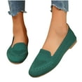 thumbnail image 2 of Lovskoo 2024 Women's Loafers Mesh Knit Shoes Round Toe Low Wedge Comfort Soft Slip on Walking Flats Shoes Olive Green, 2 of 5