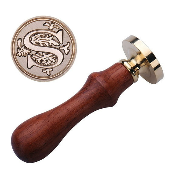 Pompotops Set Of 26 Fancy Letter 3D Embossed Sealing Kit And Wooden Handle As A Gift For Teachers' Day, Mother's Day And Thanksgiving Day Clearance