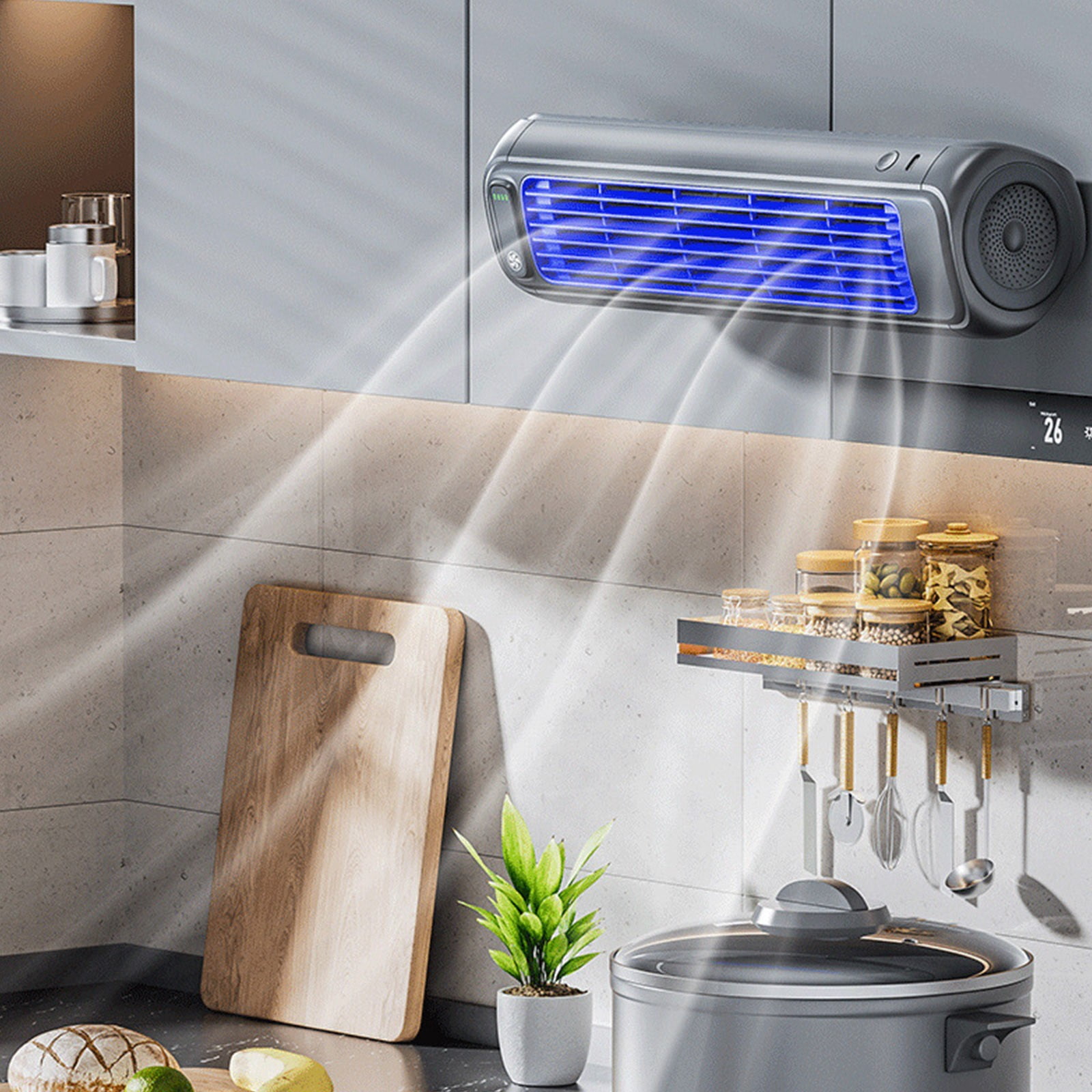 Yika Clearance Fans Tower Fan Strong Wind Silent Fan High Battery Capacity Office Desktop Wall Mounted Kitchen Portable USB Fan