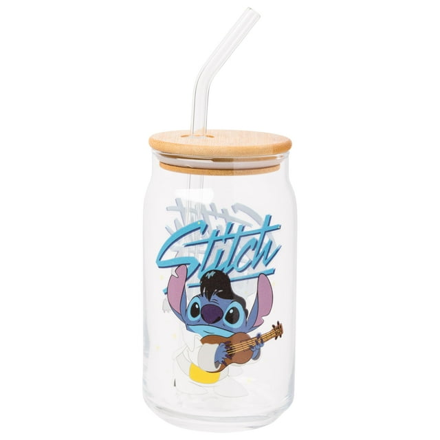 Vaso en tarro de cristal Silver Buffalo Disney Lilo and Stitch, 480 ml