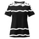 thumbnail image 5 of Camisas de Manga Corta para las Mujeres Impresión Cuello Redondo Suéter Encaje Camisa, Blusa de Verano Casual para las Mujeres, 5 of 5