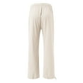 thumbnail image 5 of Women's cotton and linen leggings, high-waisted, casual, loose-fitting, straight-leg with pockets., 5 of 9