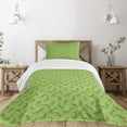 thumbnail image 3 of Ambesonne Jazz Music Quilted Bedspread Set 2 Pcs, Saxophones on Green, Twin Size, Green Yellow Brown, 3 of 6