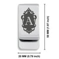thumbnail image 2 of Stainless Steel Alphabet Letter A initial Classic Slim Money Clip Credit Card Holder, 2 of 2