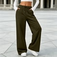 thumbnail image 6 of Sentuca Wide Leg Sweatpants for Women Baggy Lounge Drawstring Workout Pants with Pockets Casual Loose Fashion Trousers Army Green M, 6 of 9