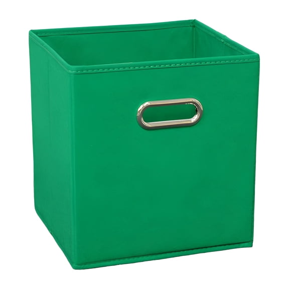 AUQ Fabric Storage Bins,10.6"*10.6"*11" Cubes Storage Bins,Foldable Storage Cubes,Green
