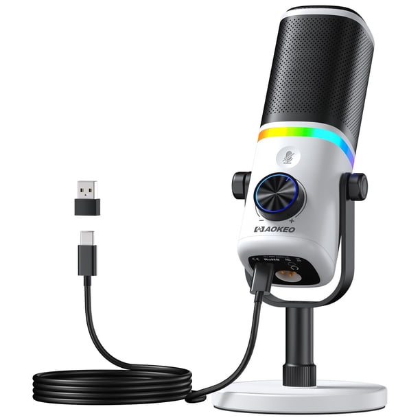 Micrófono dinámico Aokeo AK-10 USB/XLR para PC, gaming y podcast