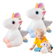 thumbnail image 1 of 2pcs Unicornio Pony De Peluche Arcoiris Tipo Pegaso Almohada Xtellar blanco, 1 of 4