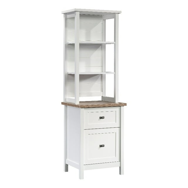 Bowery Hill Modern Engineered Wood Storage Tower in White Finish