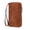 Brown, variant on Unisex RFID Anti Skimming Solid Color PU Wallet, Korean Style Double Layer Short Purse, Double Zipper Large Capacity Design For Men Business Use And Women Daily Handheld Storage