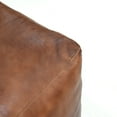 thumbnail image 4 of BBH Homes Black Round Leather Pouf Ottoman Handmade Recycled Cotton Fill BBBACPF0012, 4 of 9