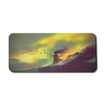thumbnail image 1 of Fantasy Computer Mouse Pad, Fiery Burnt Girl Magic on Roof of House Night Mystic Fantasy Illustration, Rectangle Non-Slip Rubber Mousepad X-Large, 35" x 15", Yellow and Green, by Ambesonne, 1 of 2