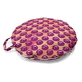 thumbnail image 1 of Fruits Round Floor Cushion with Handle, Scribbles Circle Berry Branches Harvest Season Summer Eat Graphic Print, Pillow for Living Room & Dorms, 18" Round, Peach and Dark Magenta, by Ambesonne, 1 of 4