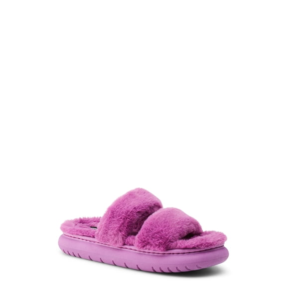 No Boundaries Women's 2 Band Slippers, Sizes 6-11