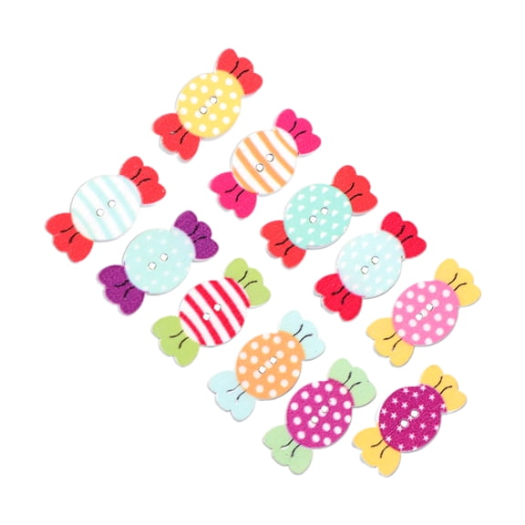 Two Holes Buttons Unique Design Scrapbooking DIY Wooden Sewing Christmas Bamboo 50 Pcs