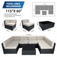 thumbnail image 5 of Superjoe 7 Pc Outdoor Patio Sectional Set, Black and Beige PE Rattan with Table, 5 of 6