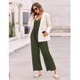 thumbnail image 3 of Ekouaer Jumpsuits for Women Loose Sleeveless Adjustable Spaghetti Strap Romper Stretchy Wide Leg Pants Outfits with Pockets, 3 of 6