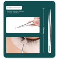 thumbnail image 4 of Tweezers for Eyelash Extension - Professional Straight | Curvy | Pointed Edge Tweezers Stainless Steel Precision Eye False Lash Tweezers Set 3 Pcs Silver, 4 of 7