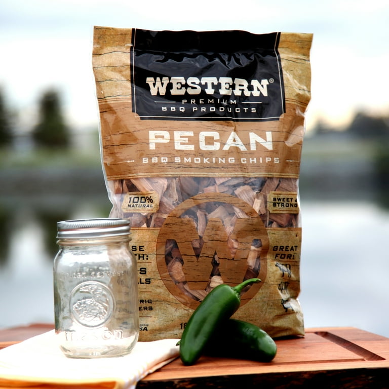 Western Premium BBQ Products Pecan BBQ Smoking Chips, 180 Cu in