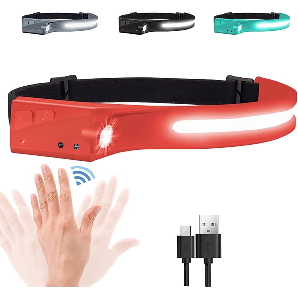 Linterna frontal, faros delanteros LED recargables COB 230° de haz ancho con sensor de movimiento brillante 5 modos ligero impermeable para correr al aire libre, camping senderismo XianweiShao 8390615103732