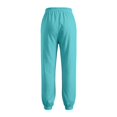 thumbnail image 4 of Women Linen Pants Summer Casual Gaucho Pants Drawstring Elastic Waist Wide Leg Slacks Loose Fitting Beach Attire Turquoise XXL, 4 of 7