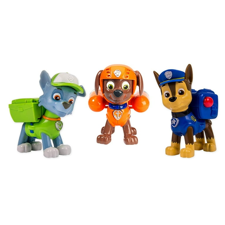 Paw Patrol Action Pack Pups 3Pk Figure Set Chase, Rocky, Zuma